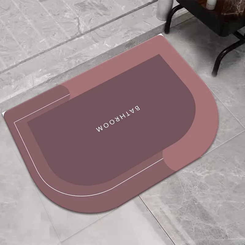 

Nordic Light Luxury Semicircular Bathroom Small Carpet Soft Diatom Mud Doormat Bathroom Absorbent Foot Mat Bath Mat