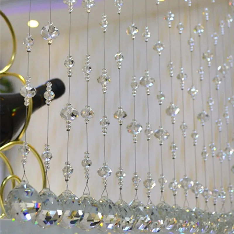 1 м занавеска из хрустального стекла с бусинами Роскошная для спальни окна двери
