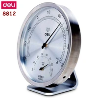 deli 8812 stainless machanical thermo hygrometer mechanical induction element no need battery temperature and humidity meter