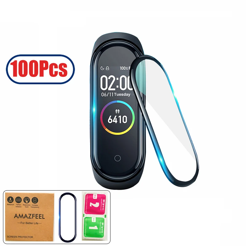 100 фотопленка для Mi Band 4 защитная пленка 3D мягкая band браслет Miband защита экрана +