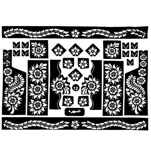 Тату-шаблоны трафареты для татуировок хной рук/ног аэрографии Mehndi | Красота и