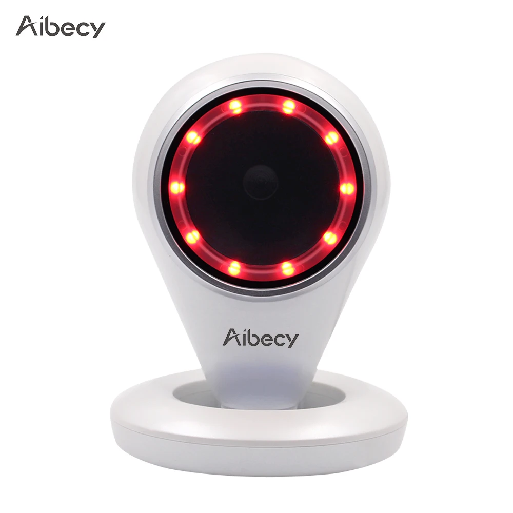 Aibecy Hands free USB проводной 1D 2D QR Barcoder сканер Настольный всенаправленный штрих код