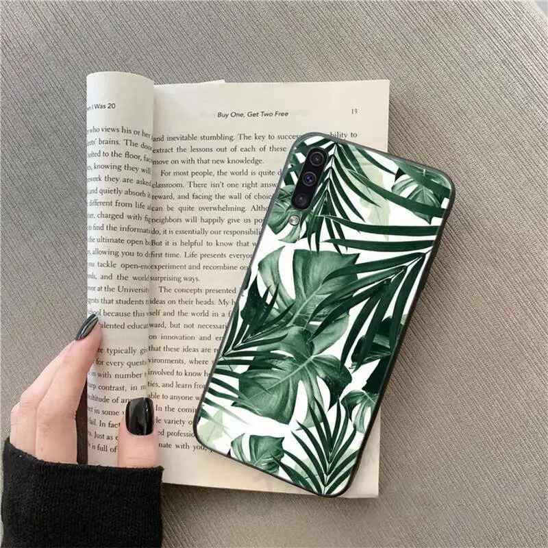 

Tropical Green Plant Leaf Phone Case For Samsung galaxy S 9 10 20 A 10 21 30 31 40 50 51 71 s note 20 j 4 2018 plus