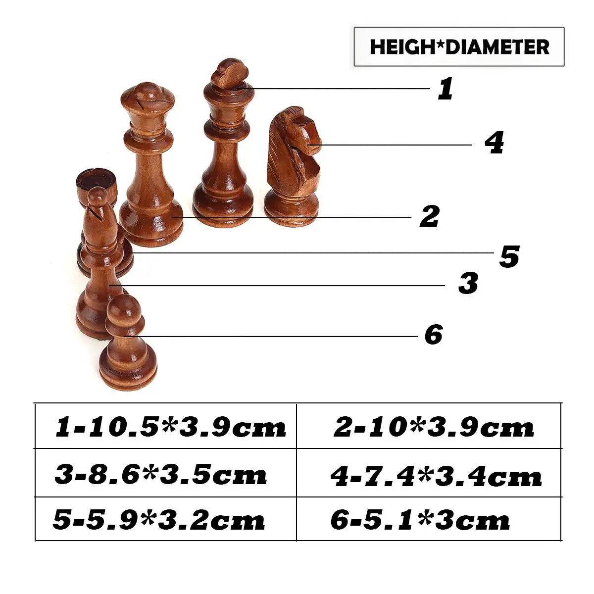 

32 Pieces Wooden Chess Pieces King Height 105mm Chess Set Chess Game High Quality Chessmen or Board for Competition