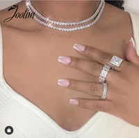 joolim shinny aaa zirconia pave choker necklace party necklace for women jewelry wholesale