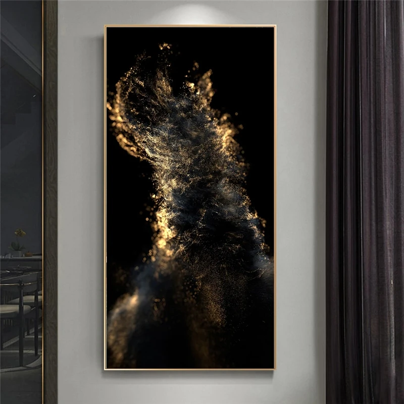Большой размер Золотой абстрактные картины на холсте художественные плакаты и