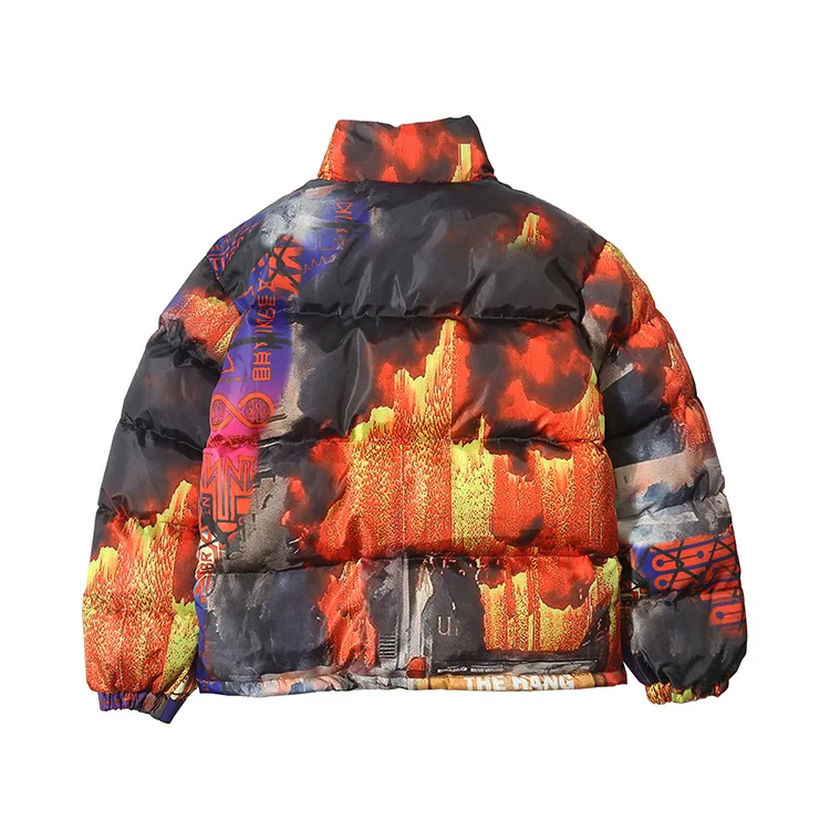 

2020 Mens Winter Jackets Men Fashion Printed Puffer Cotton Padded Parkas Streetwear Hip Hop Thick Warm Parka Jacket Coat WG380