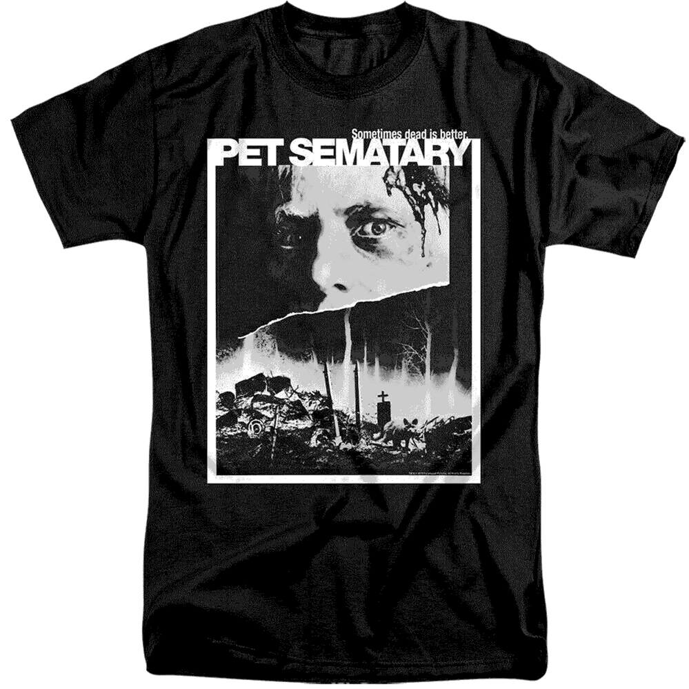 Pet Sematary Tall Футболка постер из фильма художественное оформление черная футболка
