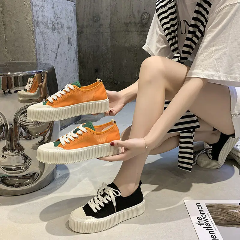 

Thick bottom breathable mesh shoes women 2021 new summer sponge cake white shoes biscuit casual shoes women