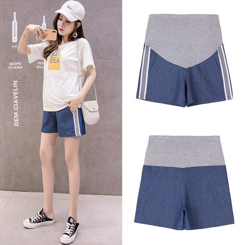 Брюки-Капри с боковыми полосками завышенной талией повседневные Летние Женские