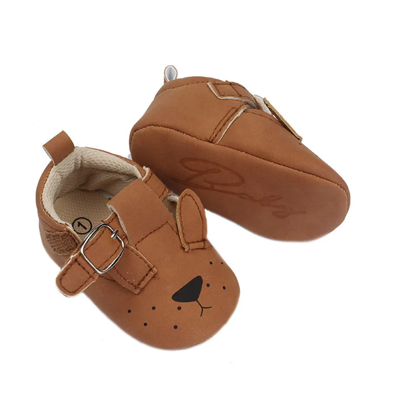 Милые детские туфли с мультипликационным рисунком для девочек мягкие мокасины