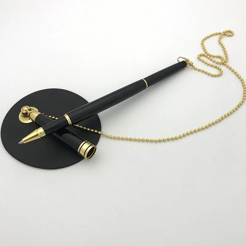 Sticky Desk Pens with Chain Fixed Bank Counter Pen Metal Signature for Office Hotel LOGO MOQ&gt50pcs | Канцтовары для офиса и