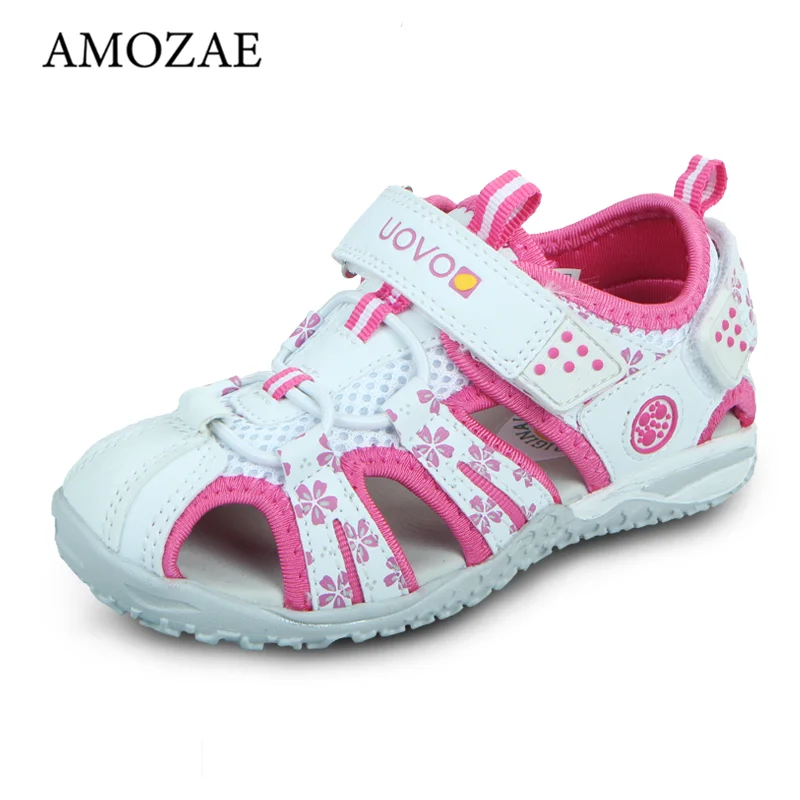 

Children Shoes Kids Sandals For Girls Hook-And-Loop Cut-Outs 2021 Summer Hard Sole Kids Shoes Beach Sandals Size #26-36
