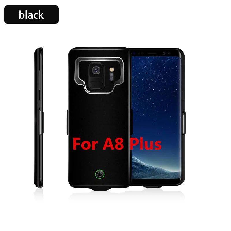 Black For A8 Plus 7000 мА/ч, Мощность банк чехол для телефона Зарядное устройство для samsung Galaxy S9 S9 A8 Батарея Зарядное устройство чехол Мощность чехол для samsung S9 S8 A8 плюс - Цвет: Black For A8 Plus