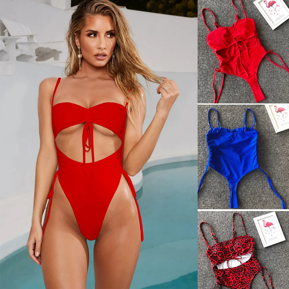 

Women's Swimming Suit Bikini Women Swimsuit Halter Bathing Suit Monokini Sexy Swimsuit One Piece High Cut Swimwear Beachwear