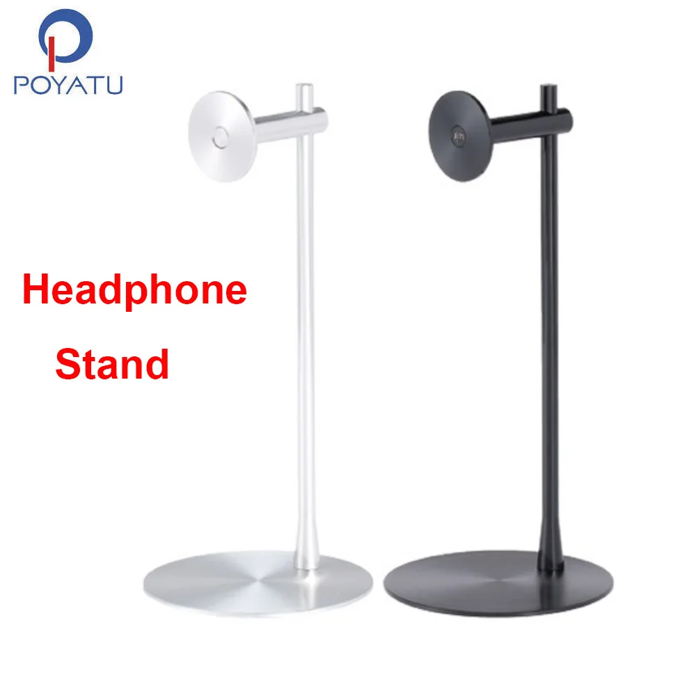 

POYATU Universal Aluminum Headphone Hanger Stand Bracket Rack Headphone Desk Display Gaming PC Stand Holder Solid Base Rack
