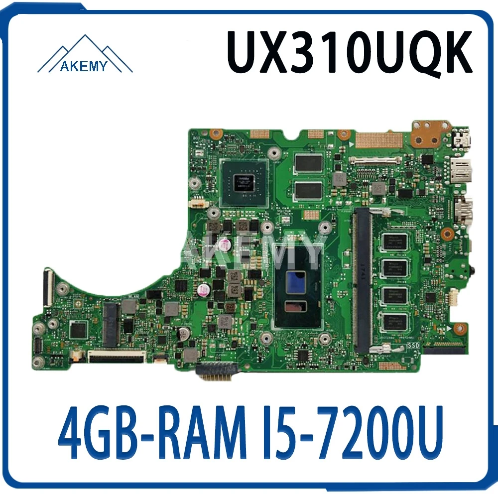 

UX310UV original mainboard for ASUS UX310UQK UX310UQ with 4GB-RAM I5-7200U GT940MX-2GB Laptop motherboard