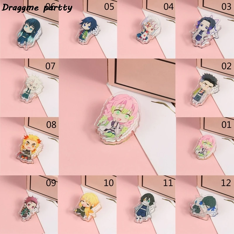 

Anime Demon Slayer: Kimetsu No Yaiba Cute Acrylic Bookmark Comic Figures Book Clips Decorative File Binder Creative Stationery