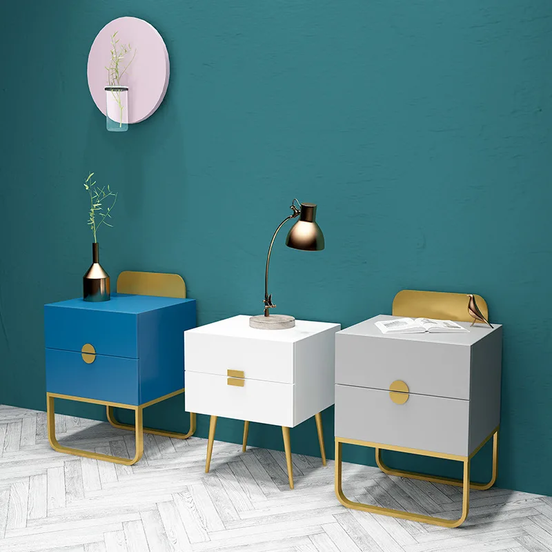 

Korean simple modern small-sized bedside cabinet piano paint double-layer household bedroom furniture anti-fall storage locker