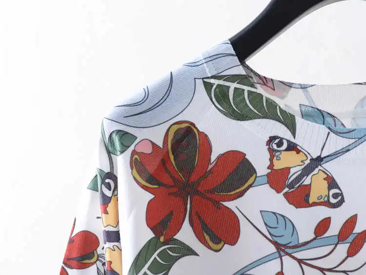 

Fashion 2021 Summer women's floral print loose vintage LOOSE T-shirts Top A769