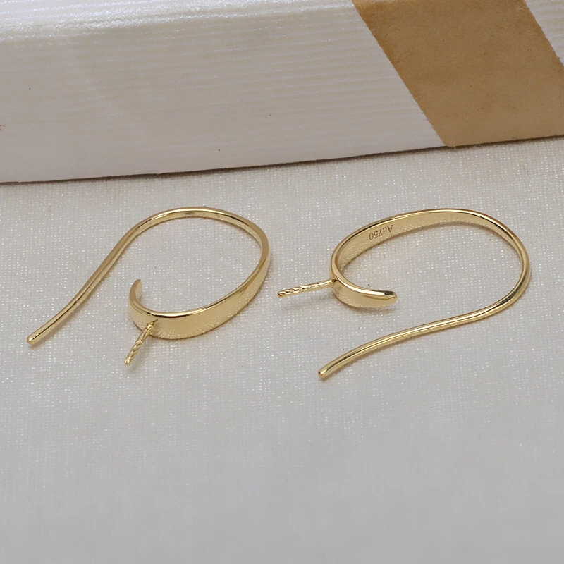 Оригинальные золотые серьги в форме сердца AU 750 18K фурнитура для крепления