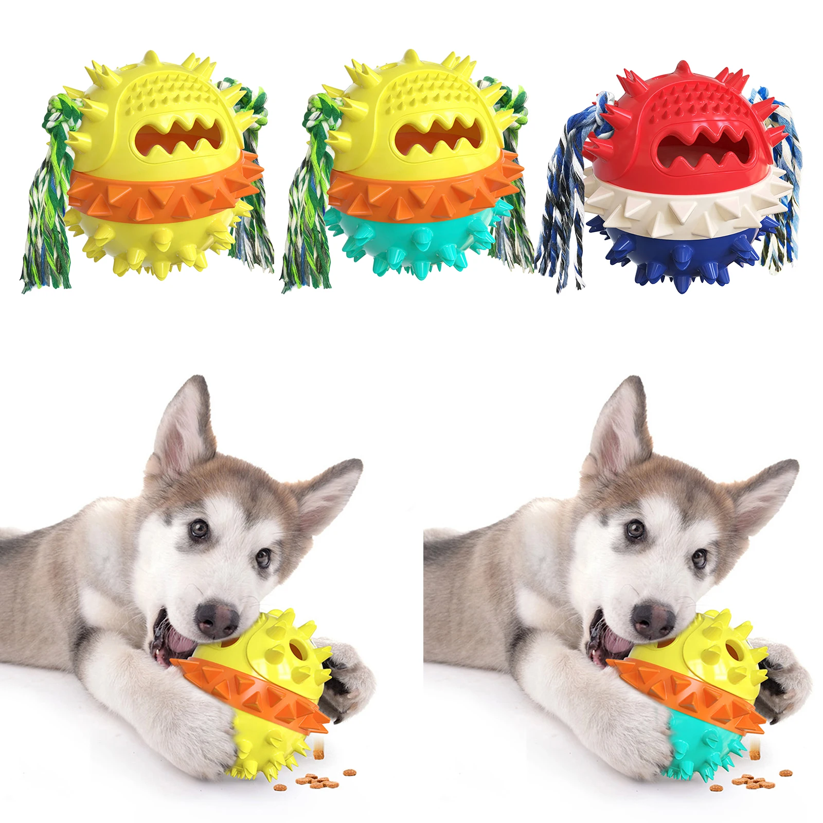 

Игрушка для чистки зубов домашних питомцев, жевательная игрушка для собак, игрушки для крупных и средних собак, игрушки для щенков, зубная щ...