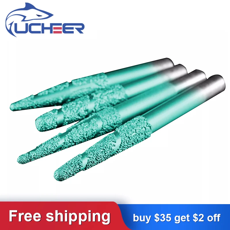 UCHEER 1pc tapered slotted Brazing stone engraving bit marble carving tools CNC router bits milling cutter for granite
