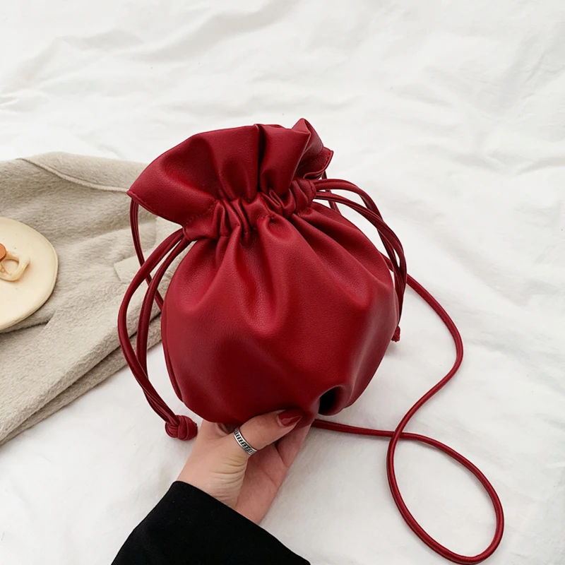 Новинка 2019 кожаная маленькая сумка благословения ведро на плечо мессенджер мини