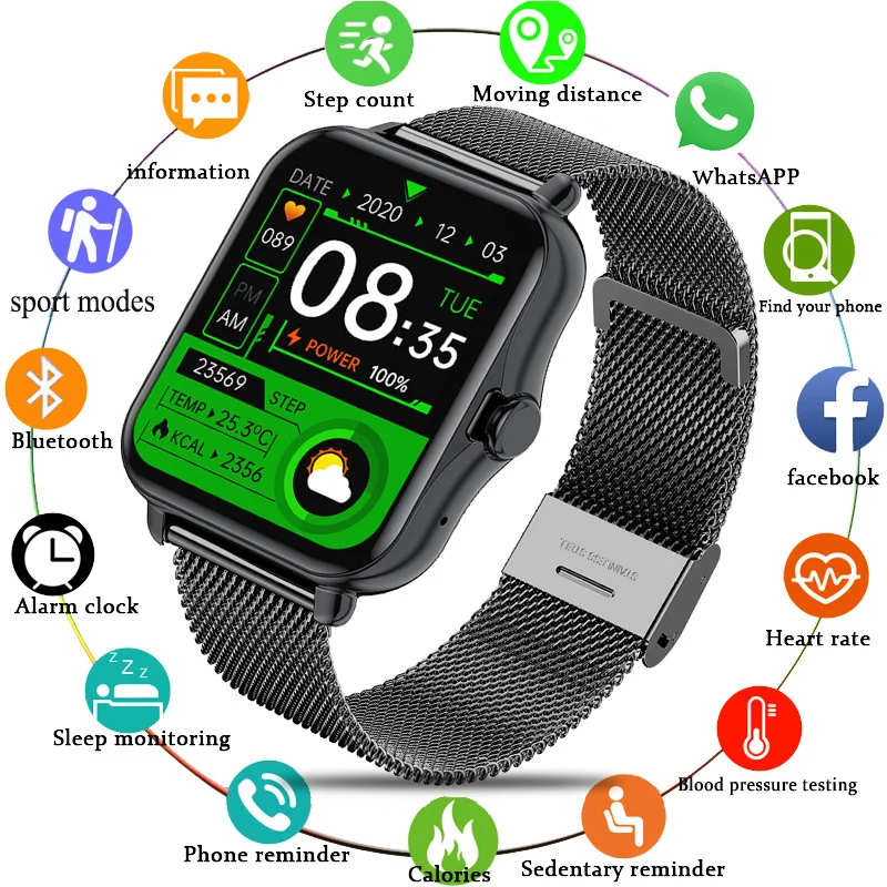 Смарт-часы GEJIAN для мужчин и женщин с Bluetooth вызовом ЭКГ фитнес-трекером