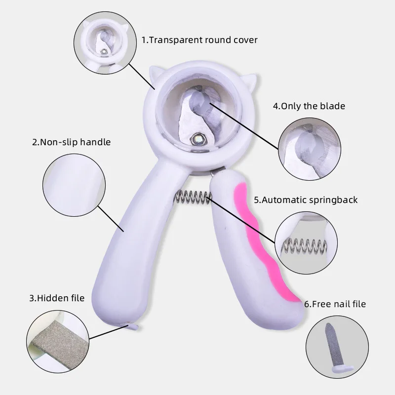 

Professional Pet Nail Clippers Dog Cat Stainless Steel Two-color Labor-Saving Nail Clippers Convenient Beauty Cleaning Supplies
