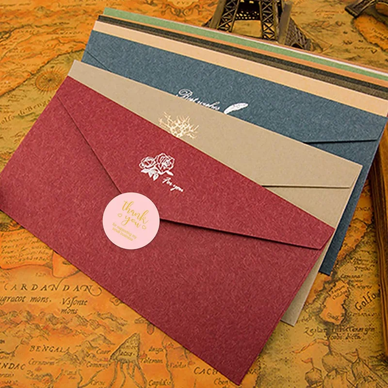 

500Pcs/Roll Thank You Sticker Round Seal Label Suitable for Gift Box Decoration Postcard Sticker