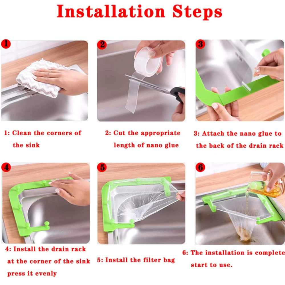 

Multifunctional Triangle Drainage Rack Kitchen Sink Leftovers Filter Hanging Net Drain Basket Kitchen Sink Filter Basket