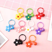 coloured flower and bell keychains diy key rings key chain jewelry making keychain accessorie