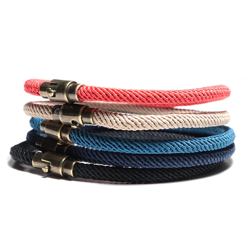 Уникальный веревка для зонтика браслет мужчин винтажный бронзовый Панк мужские