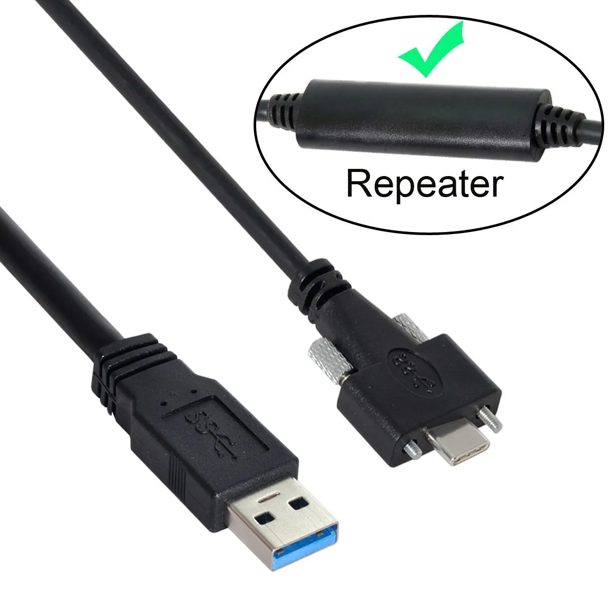

CY 8 метров USB 3.0 Type-C двойной винтовой фиксатор для стандартного USB 3,1 кабель для передачи данных Тип крепления для камеры регистратора