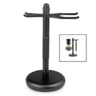 Подставка для бритвы и кисти для бритья, классический безопасный держатель 6 дюймов из матовой нержавеющей стали черного цвета с нескользящим основанием для влажного бритья