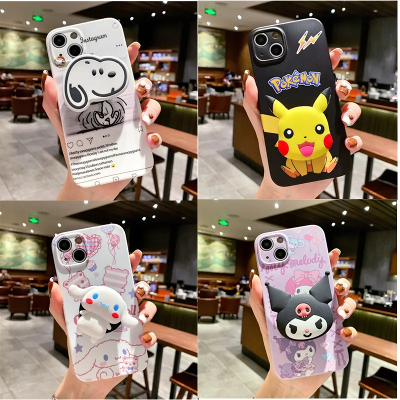 

Милый мультяшный силиконовый чехол Kuromi с аниме «Моя Мелодия Пикачу» для Iphone 13, чехол для Apple 11, модные мягкие милые украшения, подарки