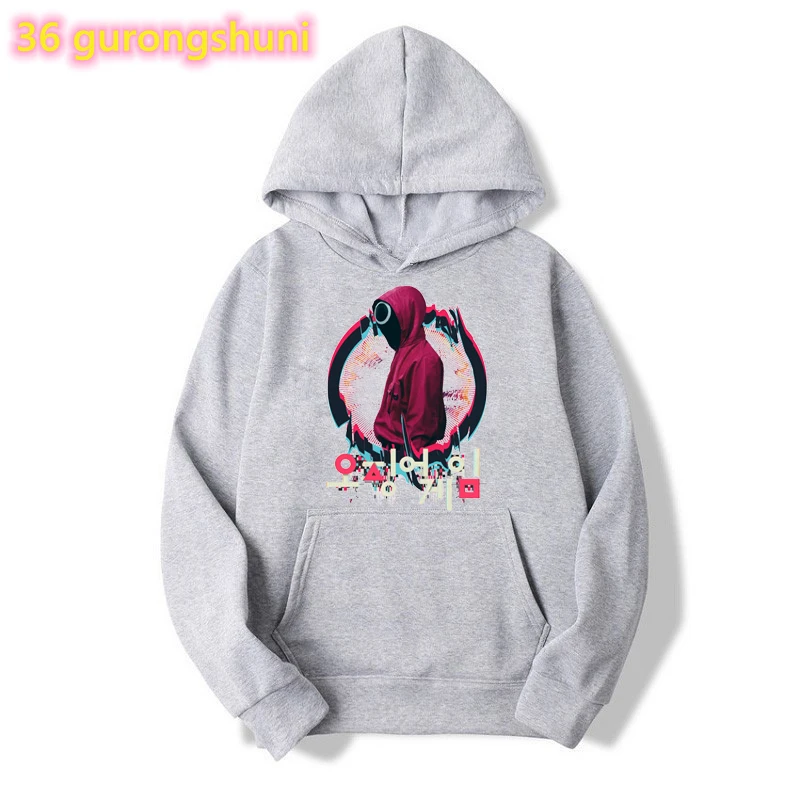 

Korean Style Unisex Clothes Squid Game Cap Gray Hoodies Women/Men Number 067 456 001 Round Six Sweatshirt Femme Kawaii Tracksuit