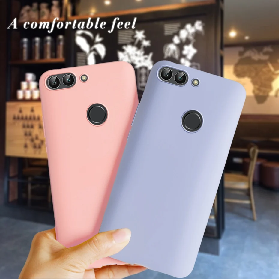 

For Huawei P Smart 5.65inch Huawei P Smart 2018 FIG-LX1 PSmart Cute Case TPU Soft Silicone Candy color Back Cover Phone Case