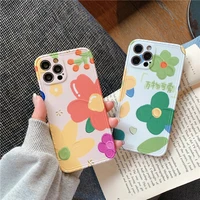 retro sweet flower oil painting art kawaii japanese phone case for iphone 11 12 pro max xr xs max 7 8 plus 7plus case cute cover