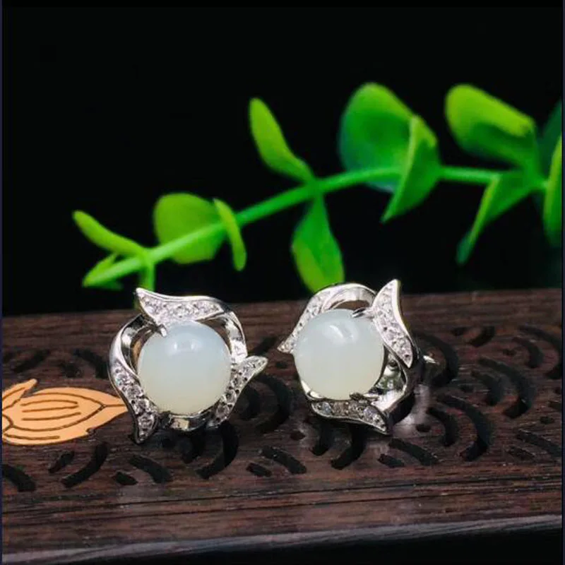 Женские серьги-гвоздики из серебра 925 пробы с цирконом | Украшения и аксессуары