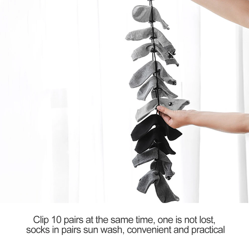 Регулируемая многофункциональная подвесная веревка для носков полезная вешалка