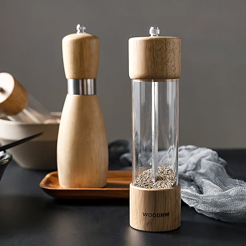 Мельница для соли и перца из твердой древесины в скандинавском стиле|Мельницы| |