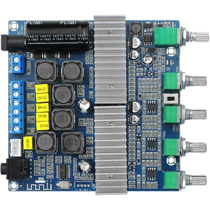 

TPA3116D2 DC12V-24V Bluetooth 4.2 Subwoofer Audio Amplifier Board 2.1 Channel Power 2 x 50W+100W TPA3116 Amplificador