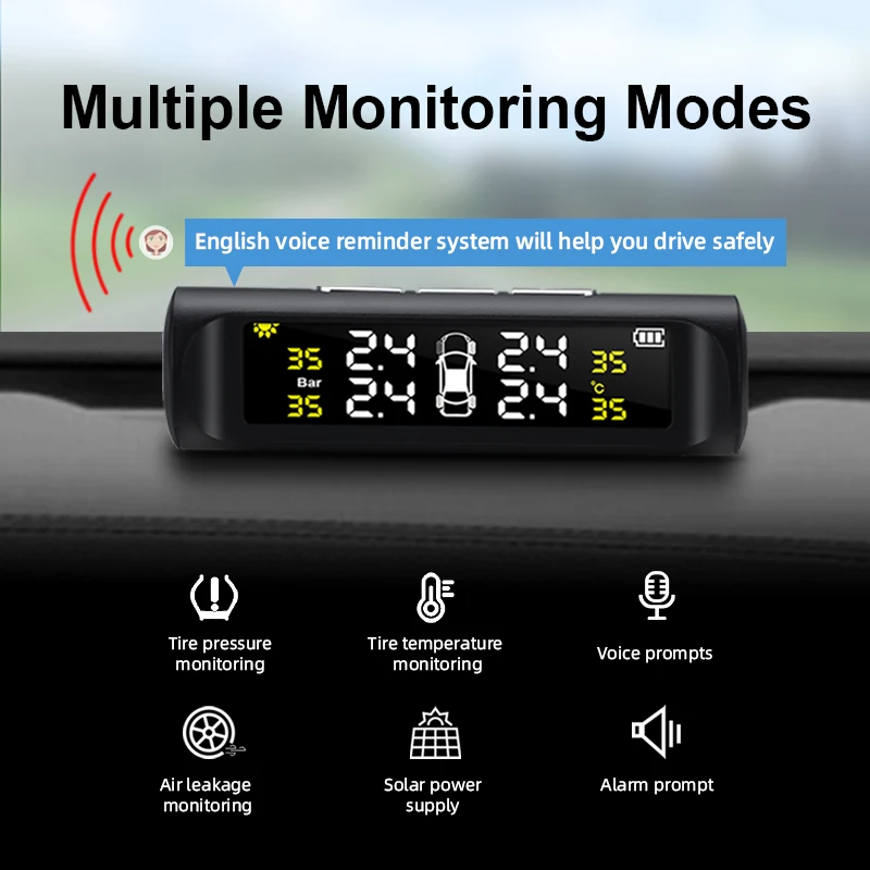 Система контроля давления в шинах Jansite датчик на солнечной батарее с голосовым