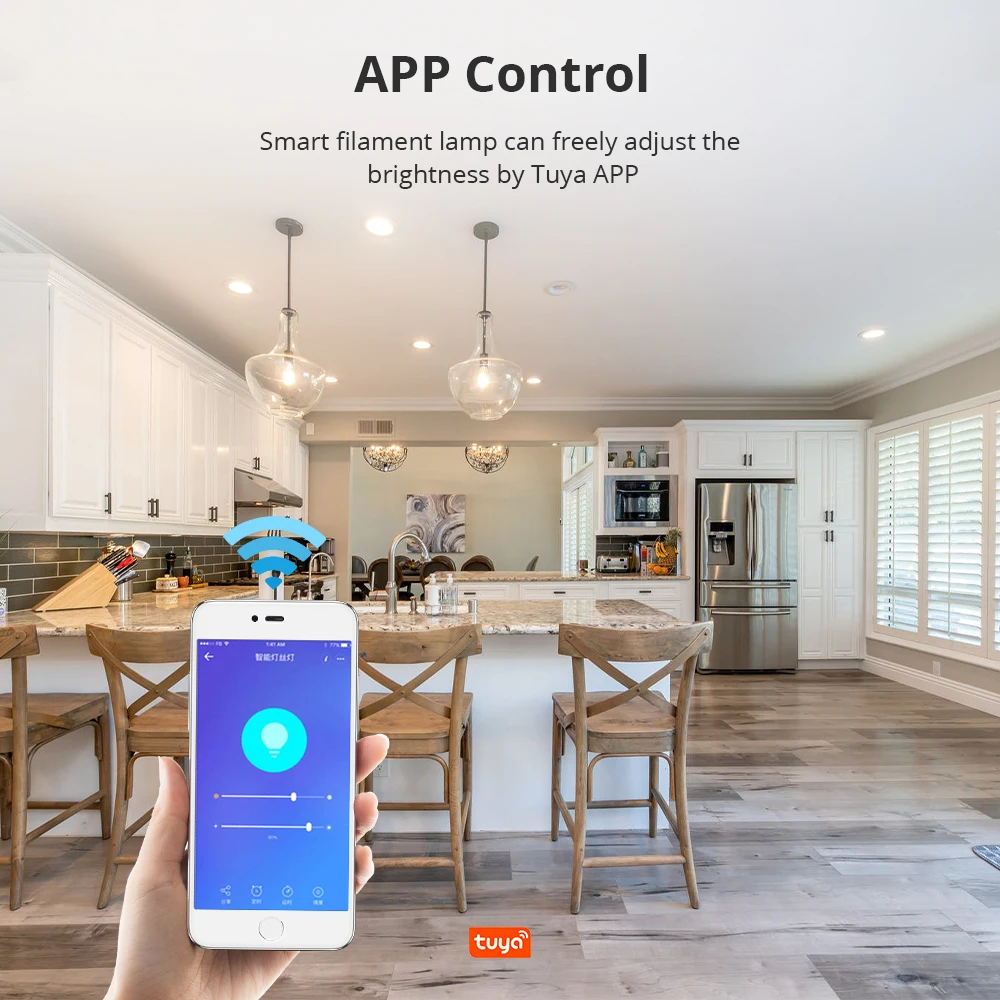 Светодиодная лампа накаливания Zemismart Zigbee E27 в стиле ретро Smartthings с управлением