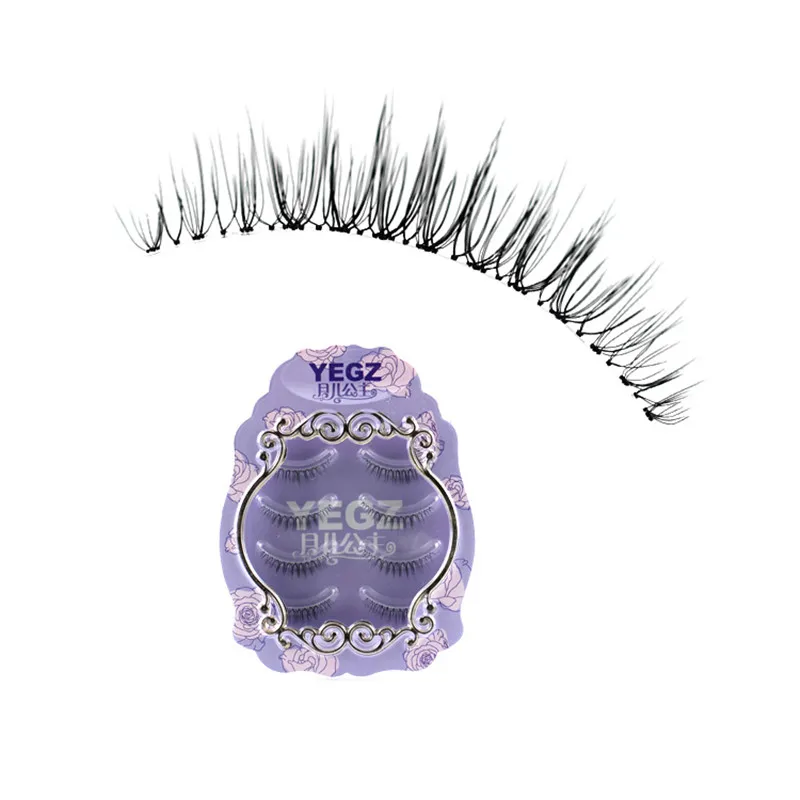 

4pairs new false eyelashes handmade lashes extensions natural long Cross soft thick 3D mink fake lashes makeup tool Professional