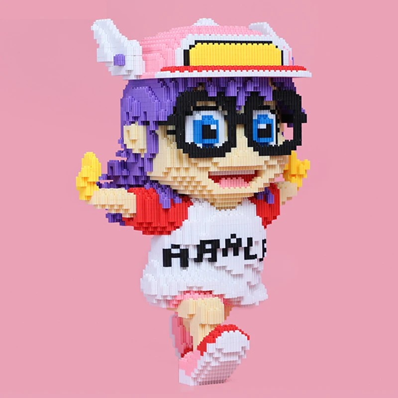 

Mini Diamond Blocks Arale Anime Auction Figures Cartoon 3D Modle Building Bricks Toys for Children Gifts Girs Birthday Presents