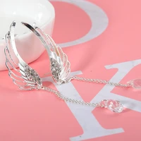 2021 new silver plated angel of wing design cz crystal dangle earring for women aaa zircon earring elegant bride wedding jewelry