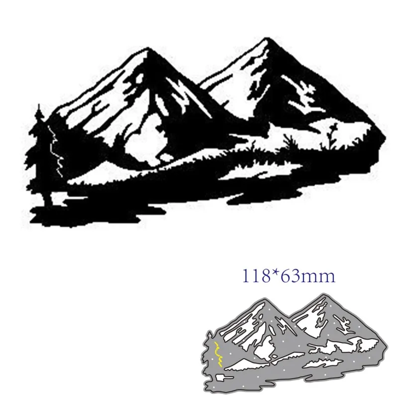 Металлические штампы для резки форма горы и деревьев украшение скрапбукинга